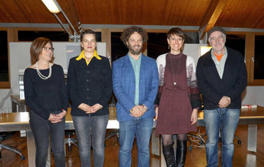 I vincitori: da sn Daria De Pellegrini, Claudia Oblok, Davide Coltri, Chiara De Bastiani e Marino Magliani
